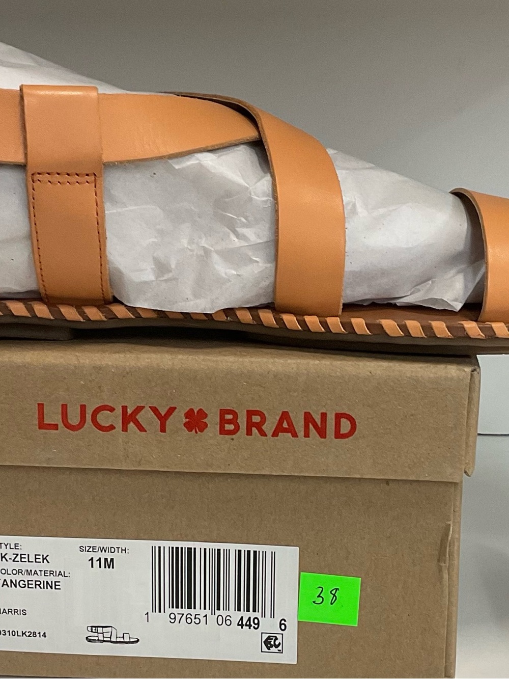 Lucky Brand Tangerine Leather Slide Sandals